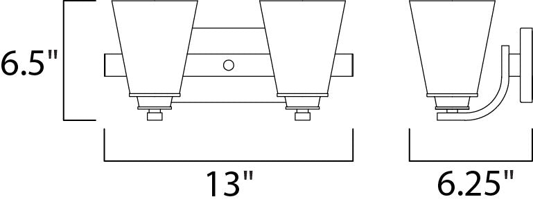 Maxim Conical 2-Light Bath Vanity Model: 9012SWSN