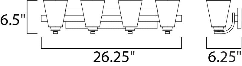 Maxim Conical 4-Light Bath Vanity Model: 9014SWSN