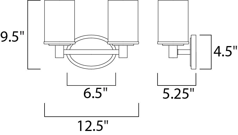 Maxim Cylinder 2-Light Bath Vanity Model: 9052SWSN