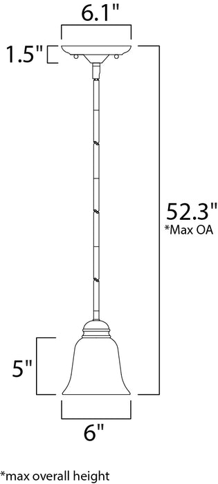 Maxim Basix 1-Light Mini Pendant Model: 91011FTPC