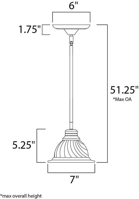 Maxim Marin 1-Light Mini Pendant Model: 91066MROI