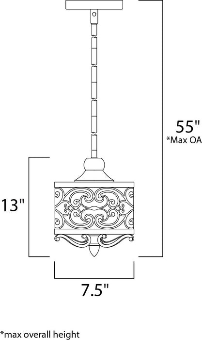 Maxim Mondrian 1-Light Mini Pendant Model: 91150WHUB