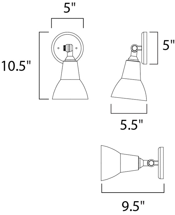 Maxim Spots 1-Light Outdoor Wall Mount Model: 92007TB