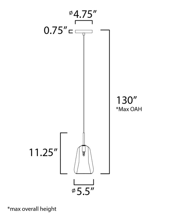 ET2 Deuce 1-Light LED Pendant Model: E10040-18SBR