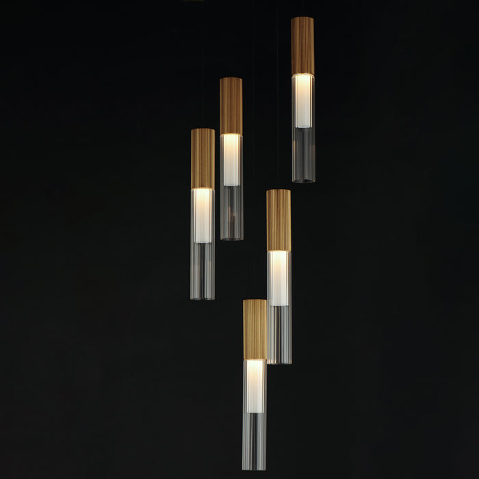 ET2 Reeds 5-Light LED Pendant Model: E11015-144GLD