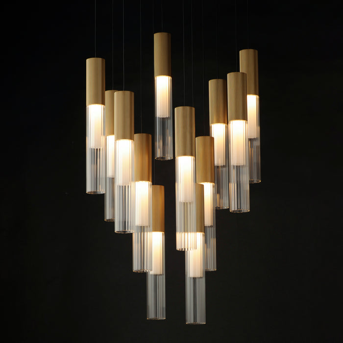 ET2 Reeds 12-Light LED Pendant Model: E11019-144GLD