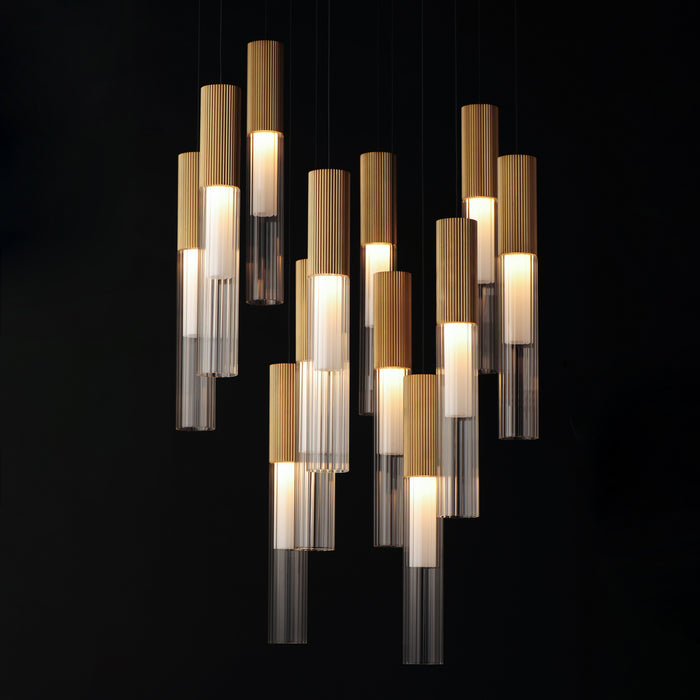 ET2 Reeds 12-Light LED Pendant Model: E11019-144GLD