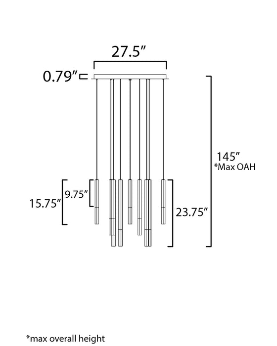 ET2 Diaphane 12-Light LED Pendant Model: E11032-95BK