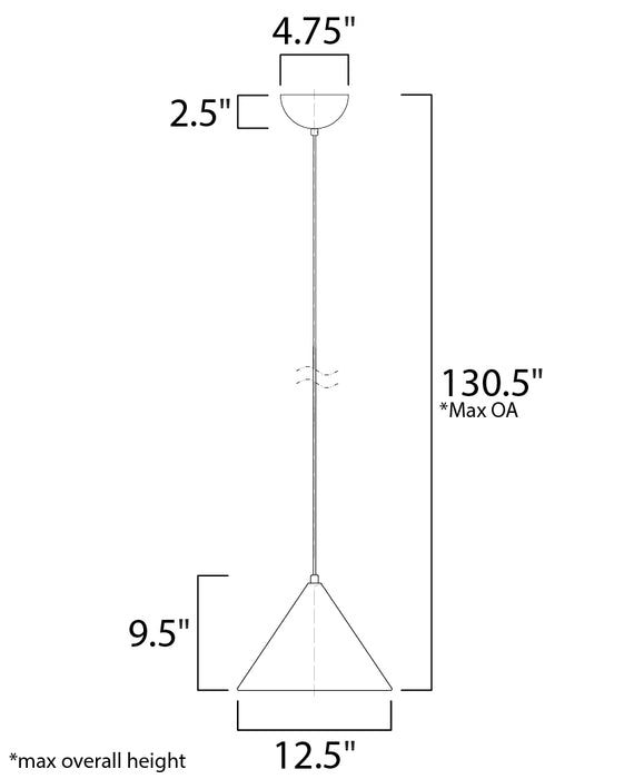 ET2 Abyss 1-Light LED Pendant Model: E20084-BK