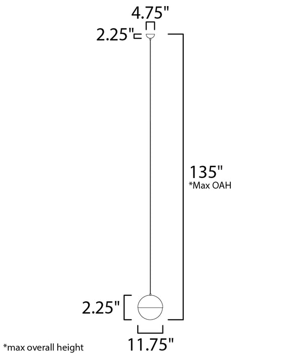 ET2 Half Moon Large LED Pendant Model: E20366-92MG