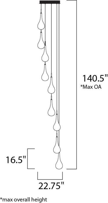 ET2 Larmes 9-Light LED Pendant Model: E20515-18PC