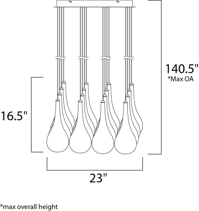 ET2 Larmes 16-Light LED Pendant Model: E20517-18PC