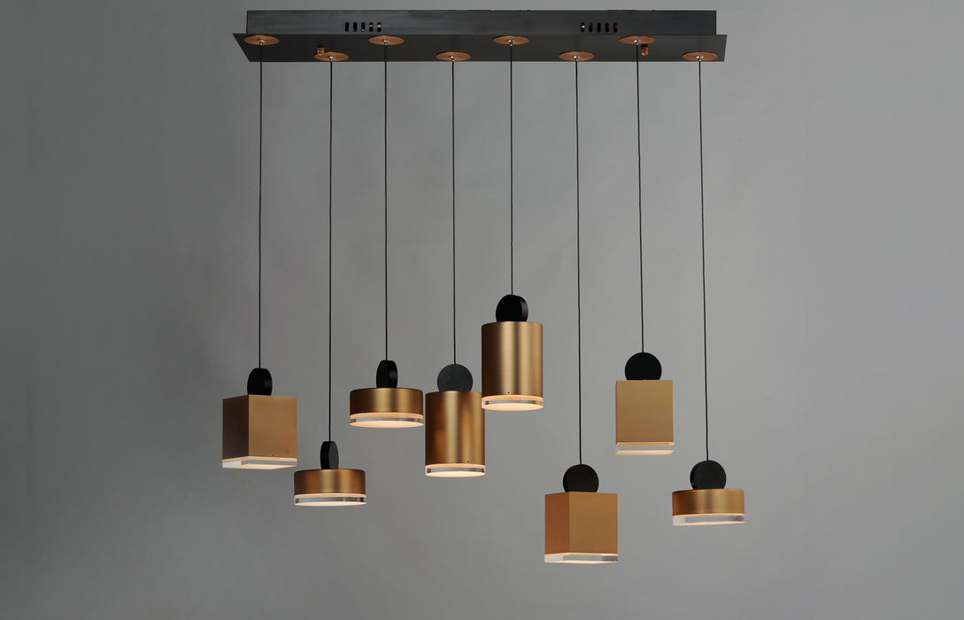 ET2 Nob 8-Light LED Pendant Model: E20867-75BKGLD