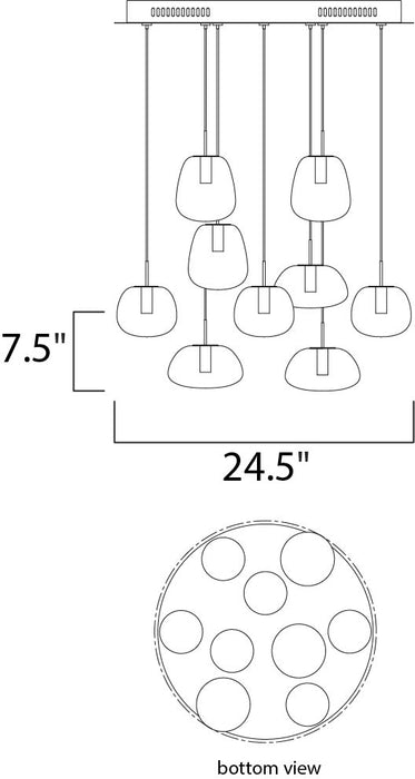 ET2 Puffs 9-Light LED Pendant Model: E21127-11WT