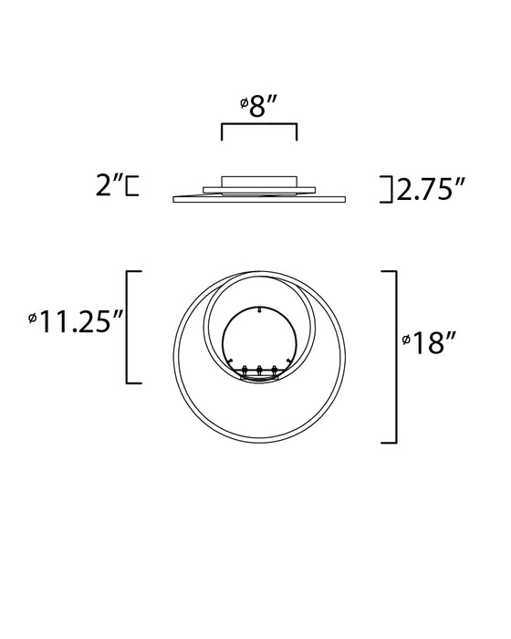 ET2 Cycle 18 LED Flush Mount Model: E21320-BK