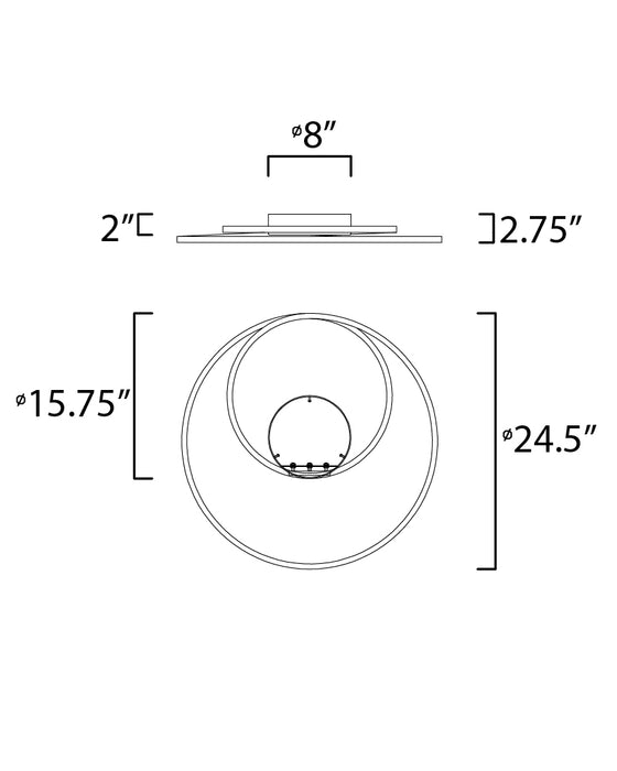 ET2 Cycle 24 LED Flush Mount Model: E21322-BK