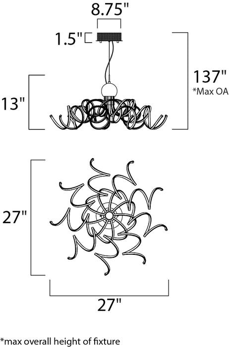 ET2 Chaos LED Pendant Model: E21415-PC