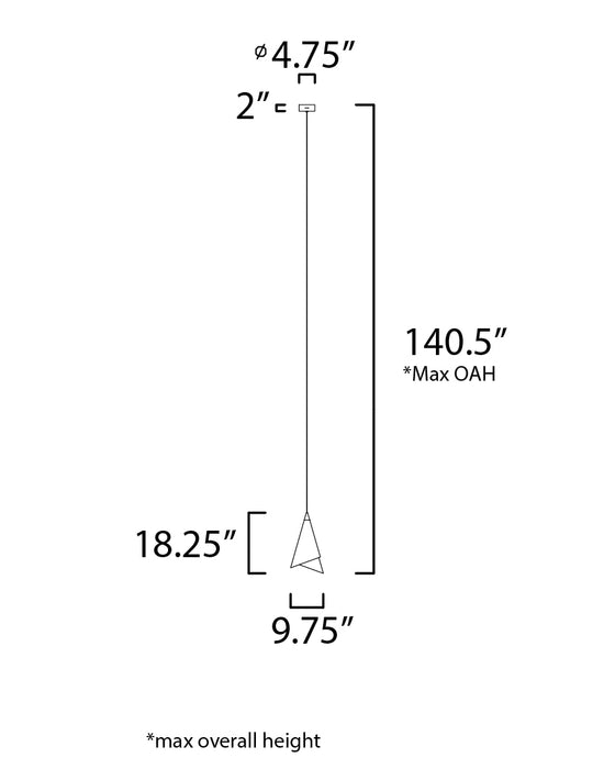 ET2 Mermaid 1-Light LED Pendant Model: E21448-BKMG