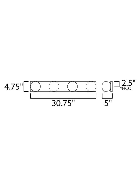 ET2 Pod 4-Light LED Bath Vanity Model: E21454-93BK