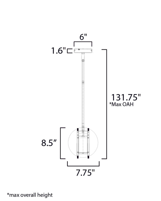 ET2 Interval LED Mini Sphere Pendant Model: E21482-SBR