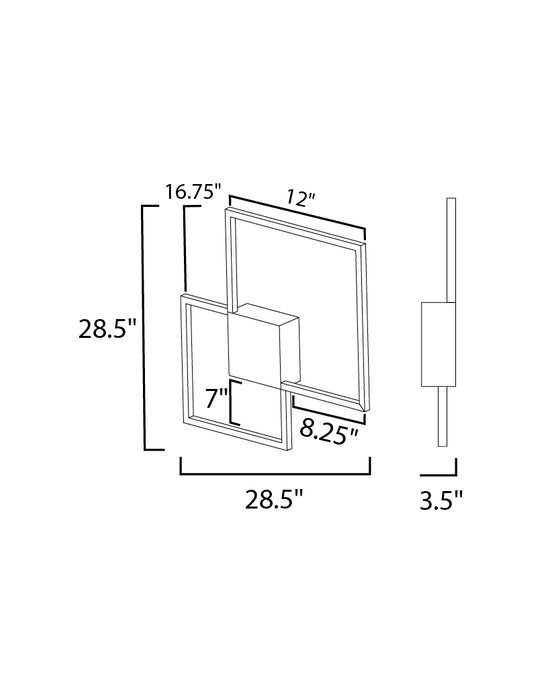 ET2 Traverse LED Flush / Wall Mount Model: E21510-CHP