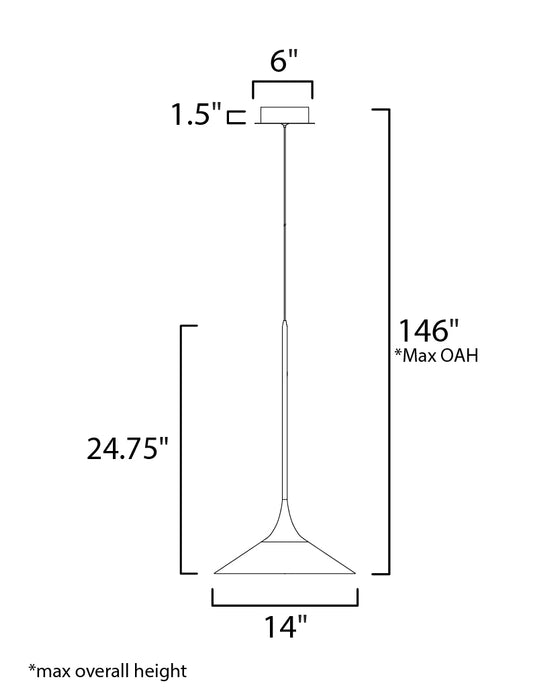 ET2 Cono LED 1-Light Large Pendant Model: E21533-24PC