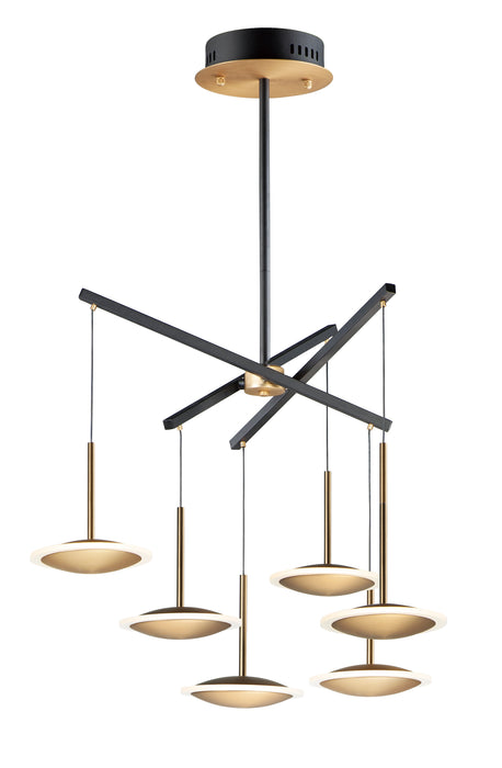 ET2 Saucer 6-Light LED Pendant Model: E21546-90BKGLD