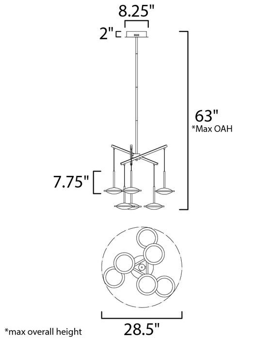 ET2 Saucer 6-Light LED Pendant Model: E21546-90BKGLD