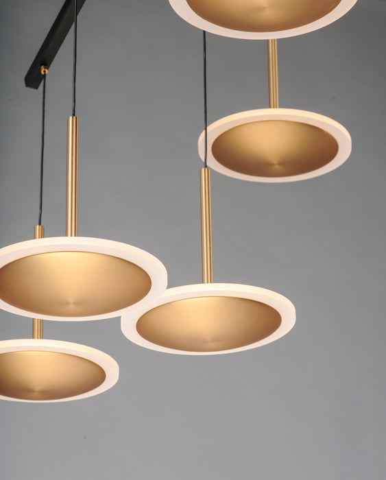 ET2 Saucer 6-Light LED Pendant Model: E21546-90BKGLD