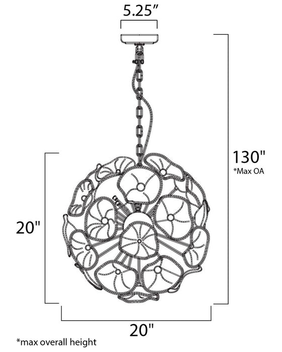 ET2 Fiori 12-Light Pendant Model: E22093-28