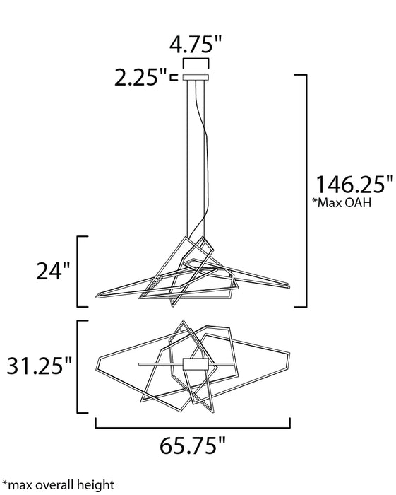 ET2 Trapezoid LED Pendant Model: E22679-PC