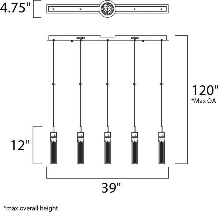 ET2 Fizz III 5-Light LED Pendant Model: E22764-89PC