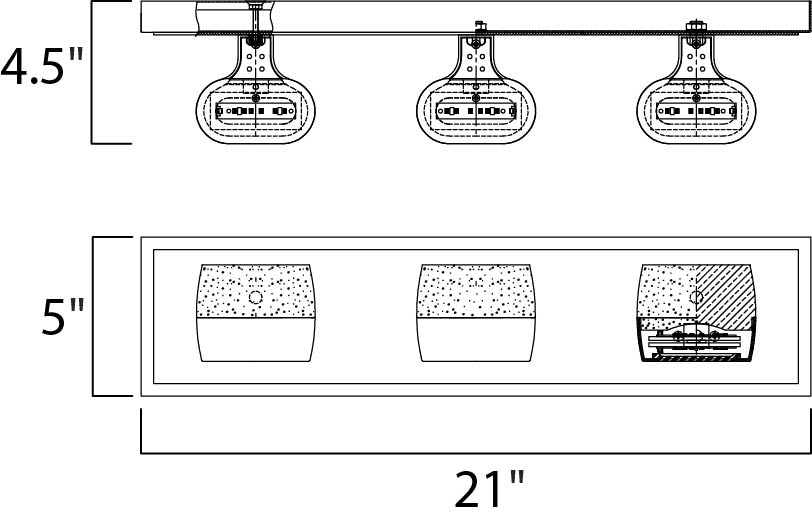 ET2 Volt 6-Light LED Bath Vanity Model: E22893-89PC