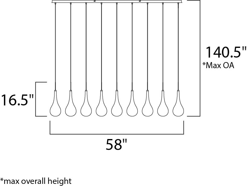 ET2 Larmes 9-Light LED Pendant Model: E23129-18PC