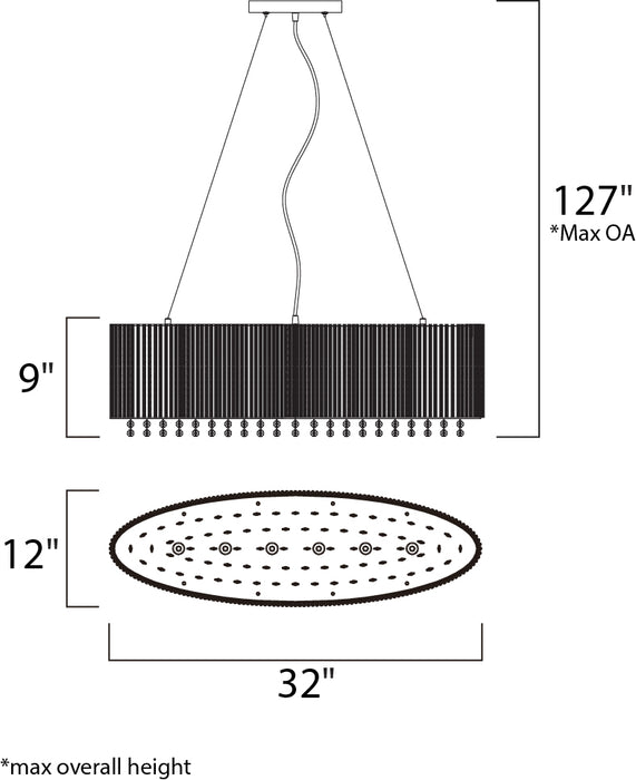 ET2 Spiral 6-Light Pendant Model: E23144-10PC