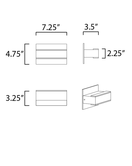 ET2 Omni 7 LED Wall Sconce Model: E23210-90WT