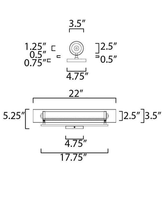 ET2 Centrum 24 LED Bath Vanity Model: E23315-24PC