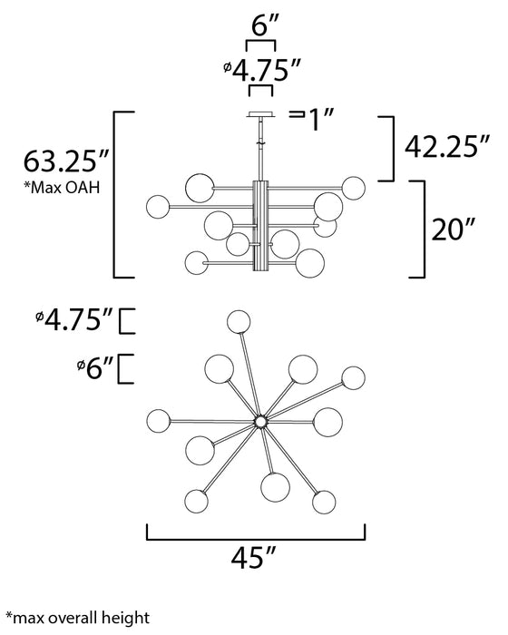 ET2 Cog 11-Light LED Chandelier Model: E24066-92BKSN