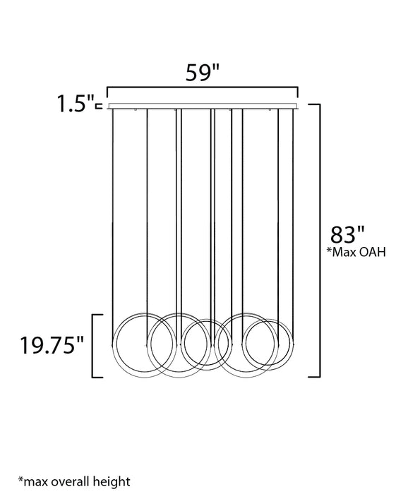 ET2 Tether 5-Light LED Pendant Model: E24085-NAB