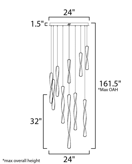 ET2 Pirouette 10-Light LED Pendant Model: E24156-BK