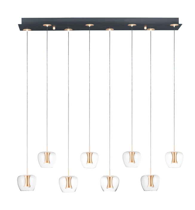 ET2 Newton 8-Light LED Pendant Model: E24165-18BKGLD