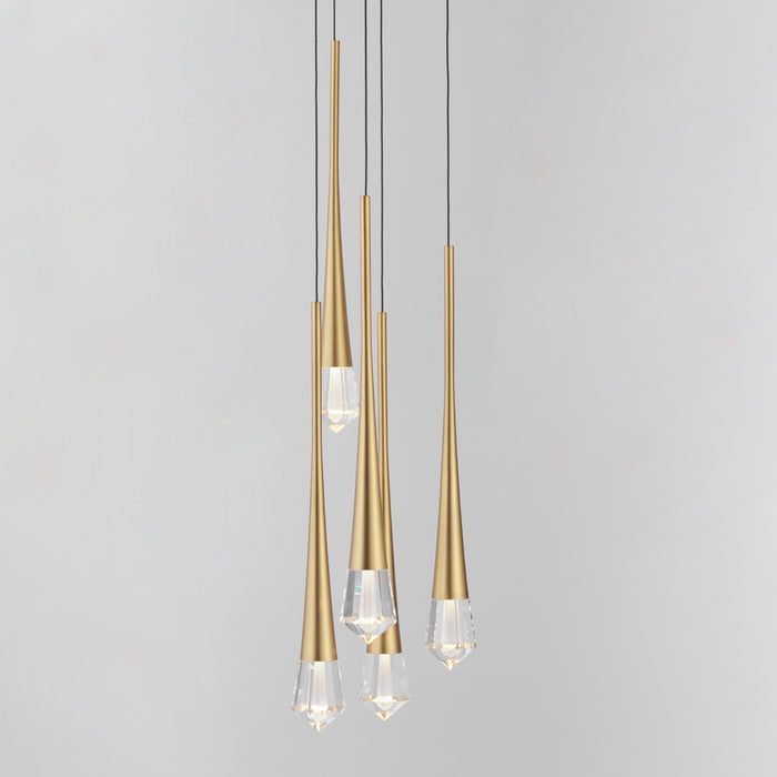 ET2 Pierce 5-Light LED Pendant Model: E24225-122GLD