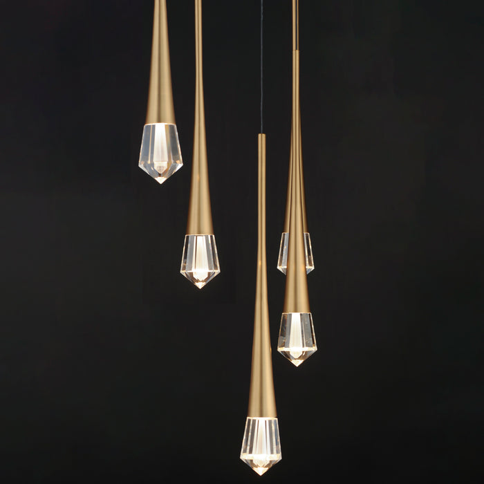 ET2 Pierce 5-Light LED Pendant Model: E24225-122GLD