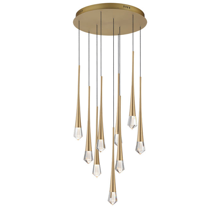 ET2 Pierce 9-Light LED Pendant Model: E24227-122GLD