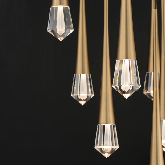 ET2 Pierce 9-Light LED Pendant Model: E24227-122GLD