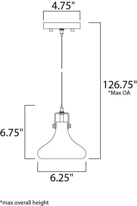 ET2 Kem 1-Light Pendant Model: E24301-18PC