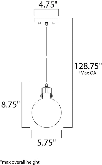 ET2 Kem 1-Light Pendant Model: E24302-18PC