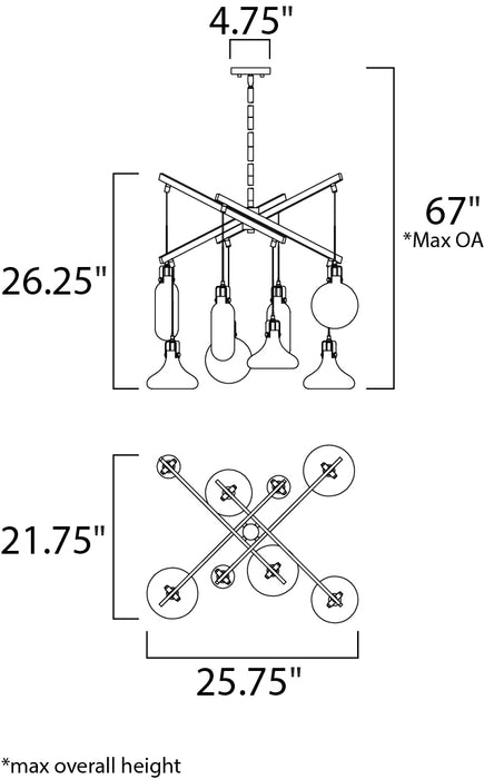 ET2 Kem 8-Light Pendant Model: E24308-18PC