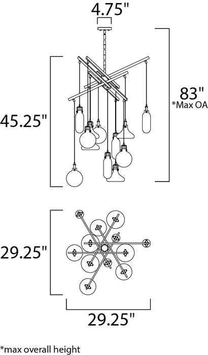 ET2 Kem 12-Light Pendant Model: E24312-18PC