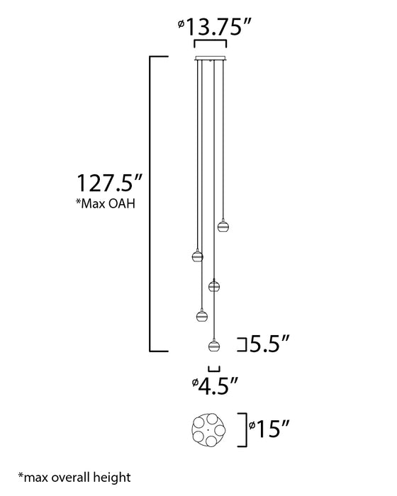 ET2 Swank 5-Light LED Pendant Model: E24595-93NAB